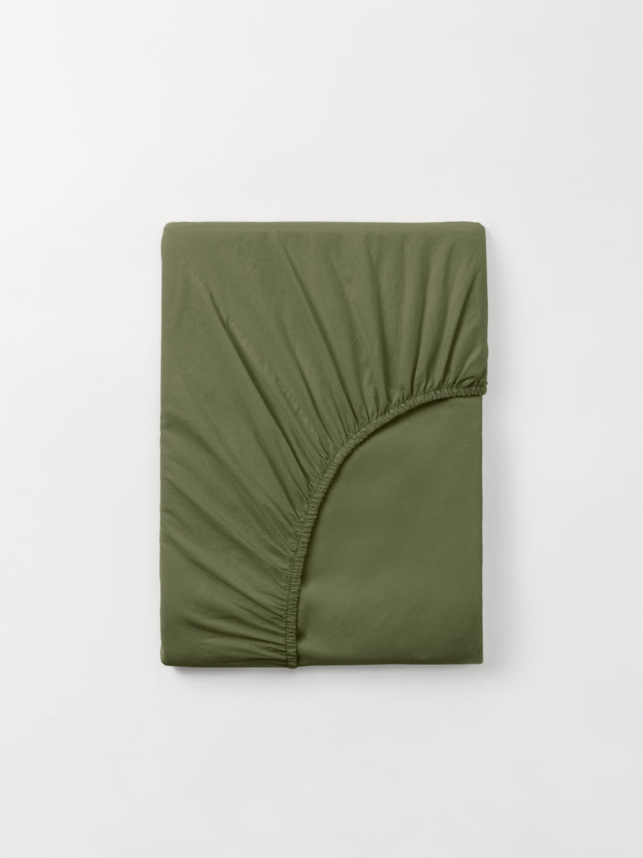 DAWN Percale Faconlagen (90x200x35) Bed Sheets Olive