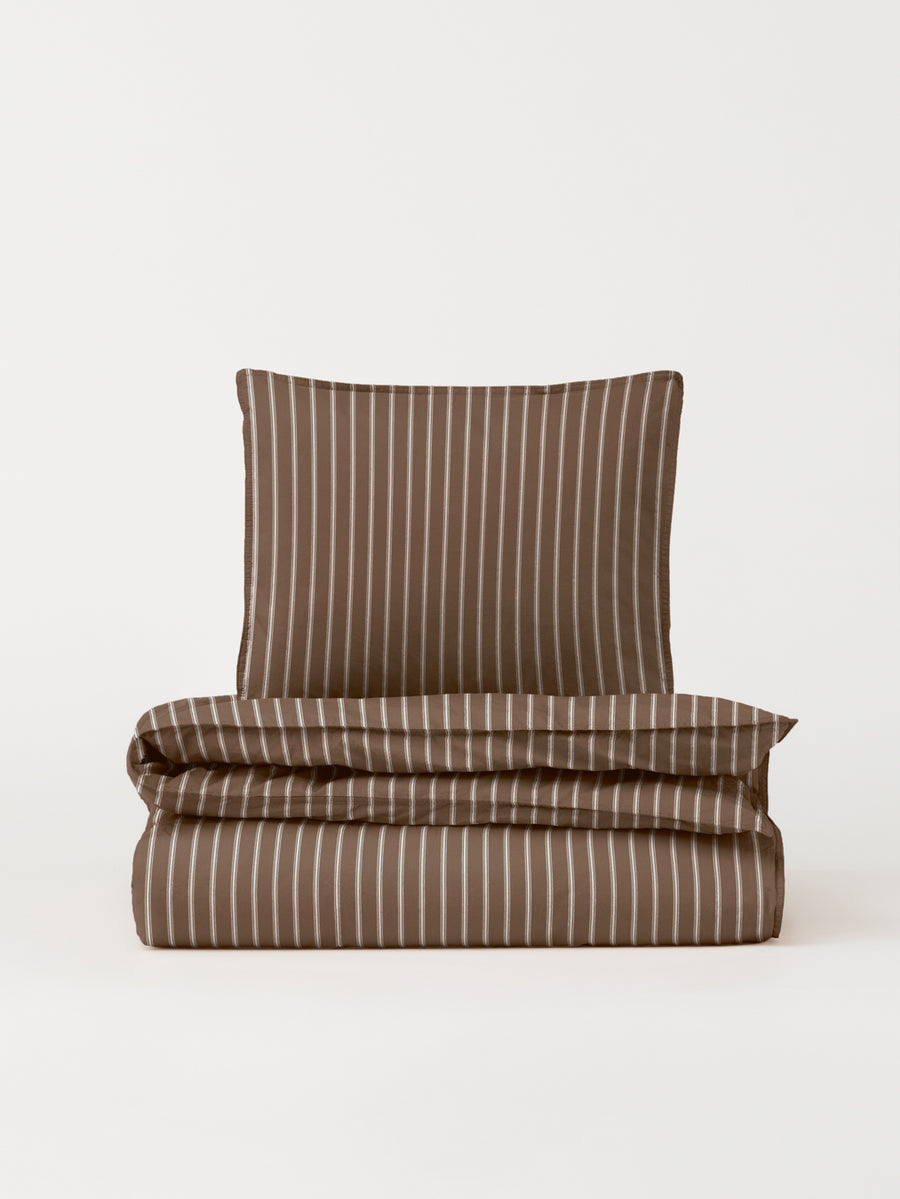 Percale Dynebetræk - Chocolate Stripes