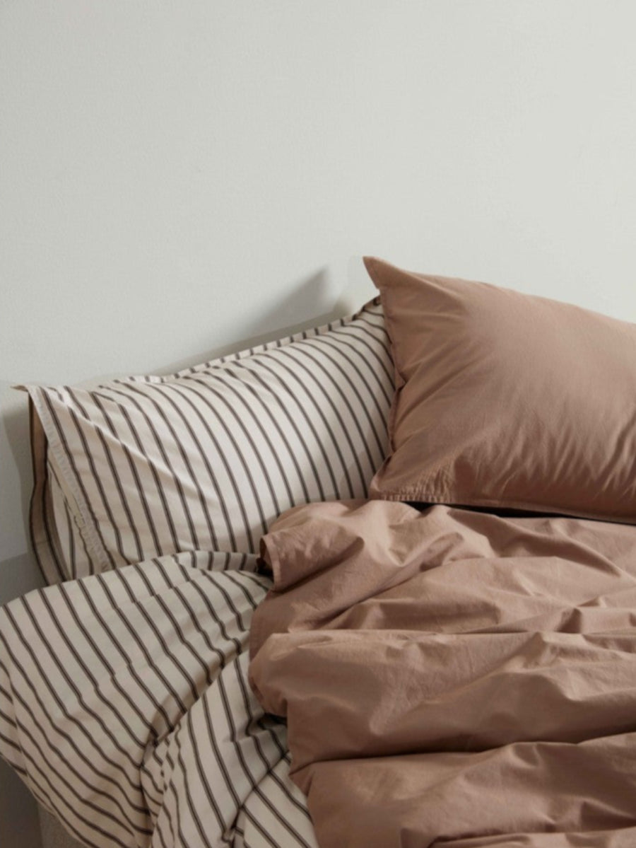 DAWN Percale Duvet Cover (140x200) Duvet Cover Mocha Brown