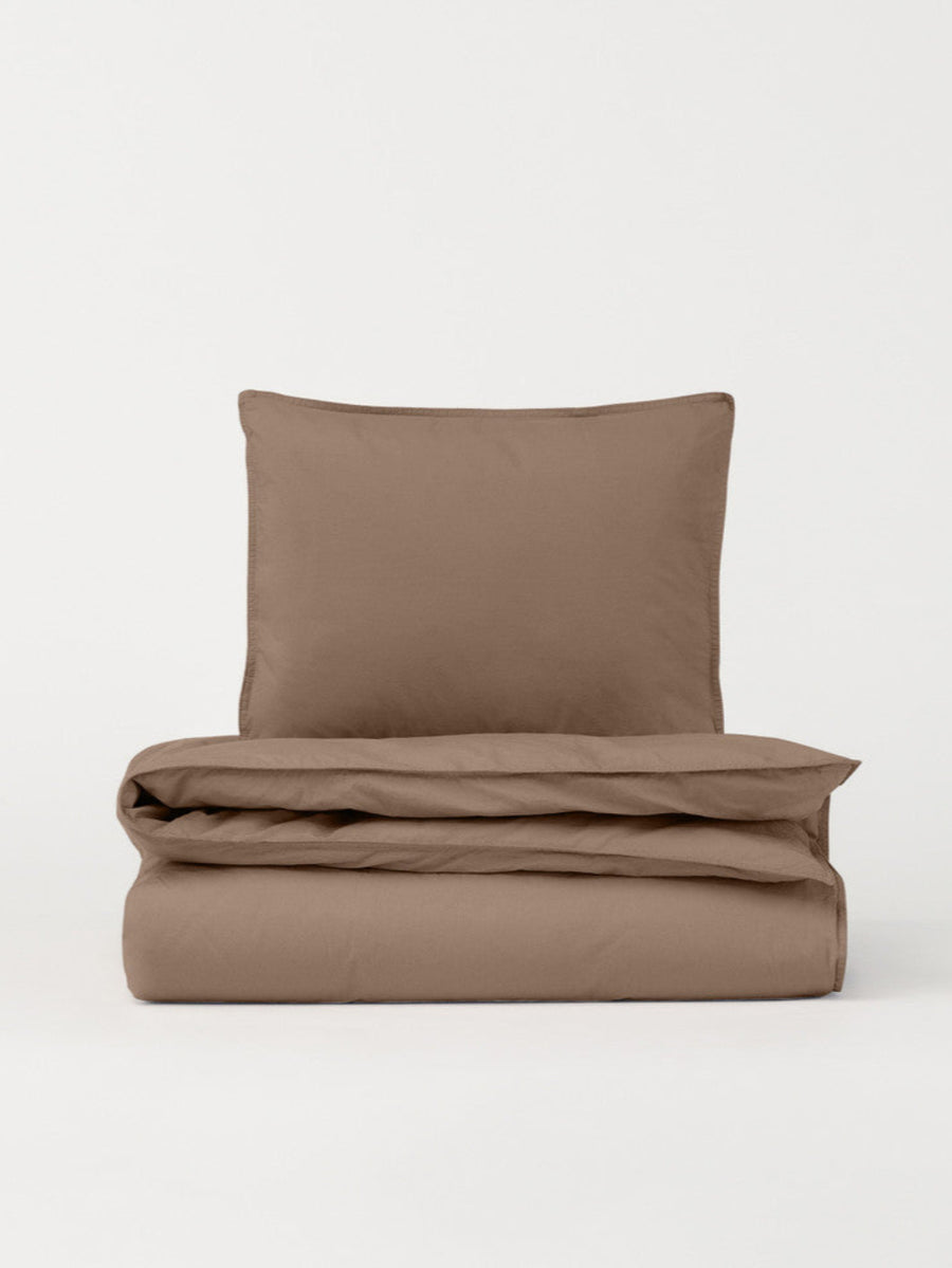 DAWN Percale Duvet Cover (140x200) Duvet Cover Mocha Brown