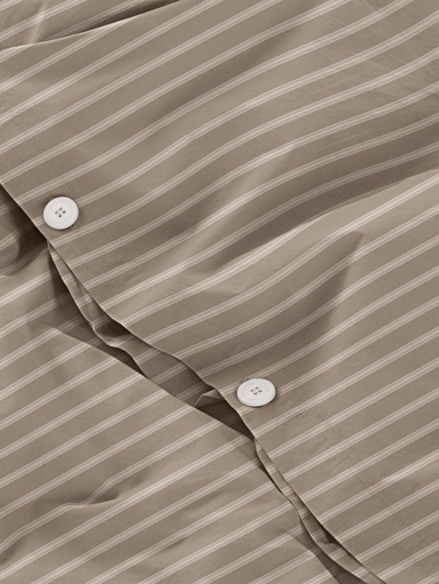 DAWN Percale Duvet Cover Stripe (140x220) Duvet Cover Stone / Pearl Grey