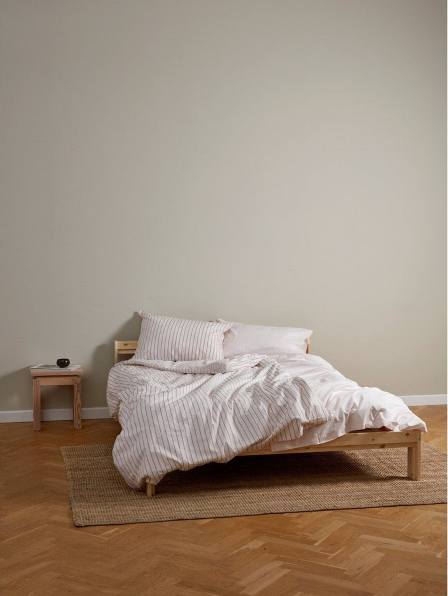 DAWN Percale Dynebetræk Duvet Cover Soft Rose / Chocolate