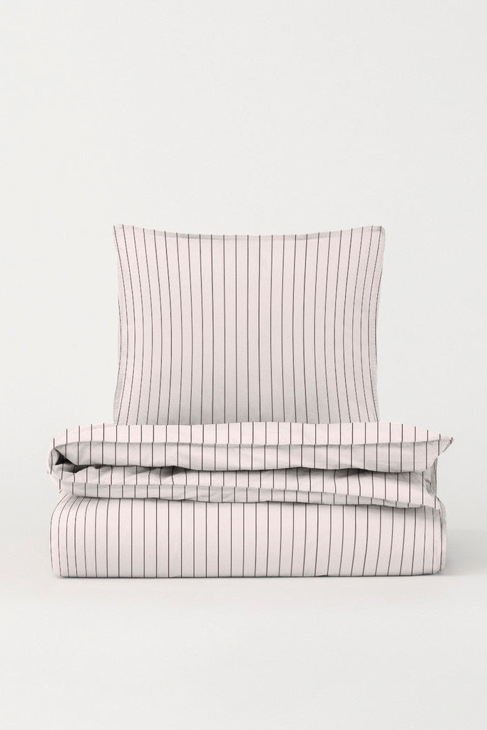 DAWN Percale Dynebetræk Duvet Cover Soft Rose / Chocolate