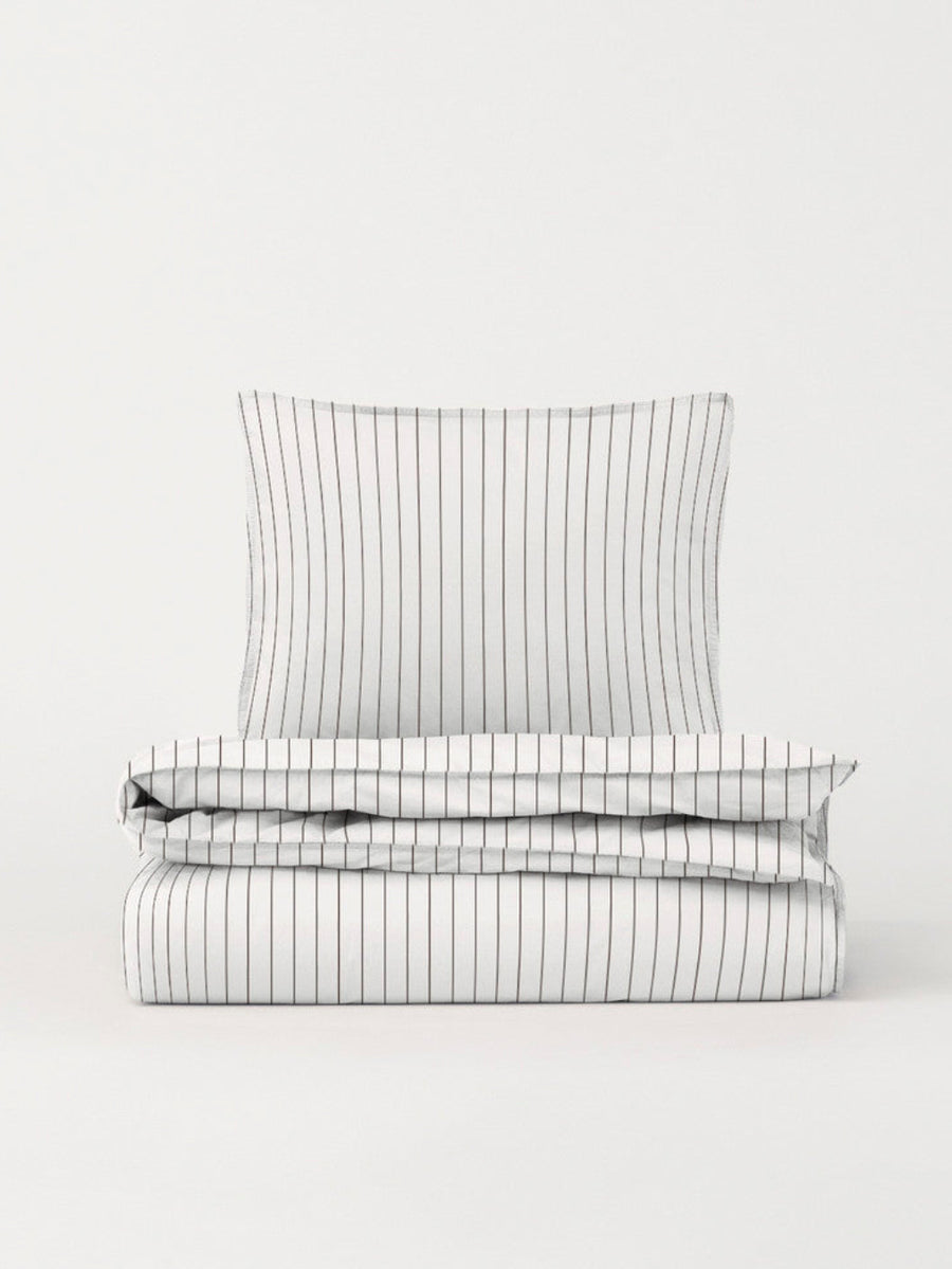 DAWN Percale Dynebetræk Duvet Cover Off White / Chocolate