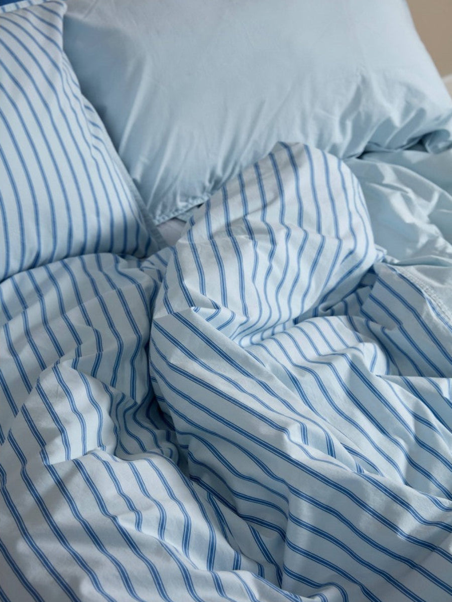 DAWN Percale Dynebetræk Duvet Cover Arctic Blue / Midnight Blue