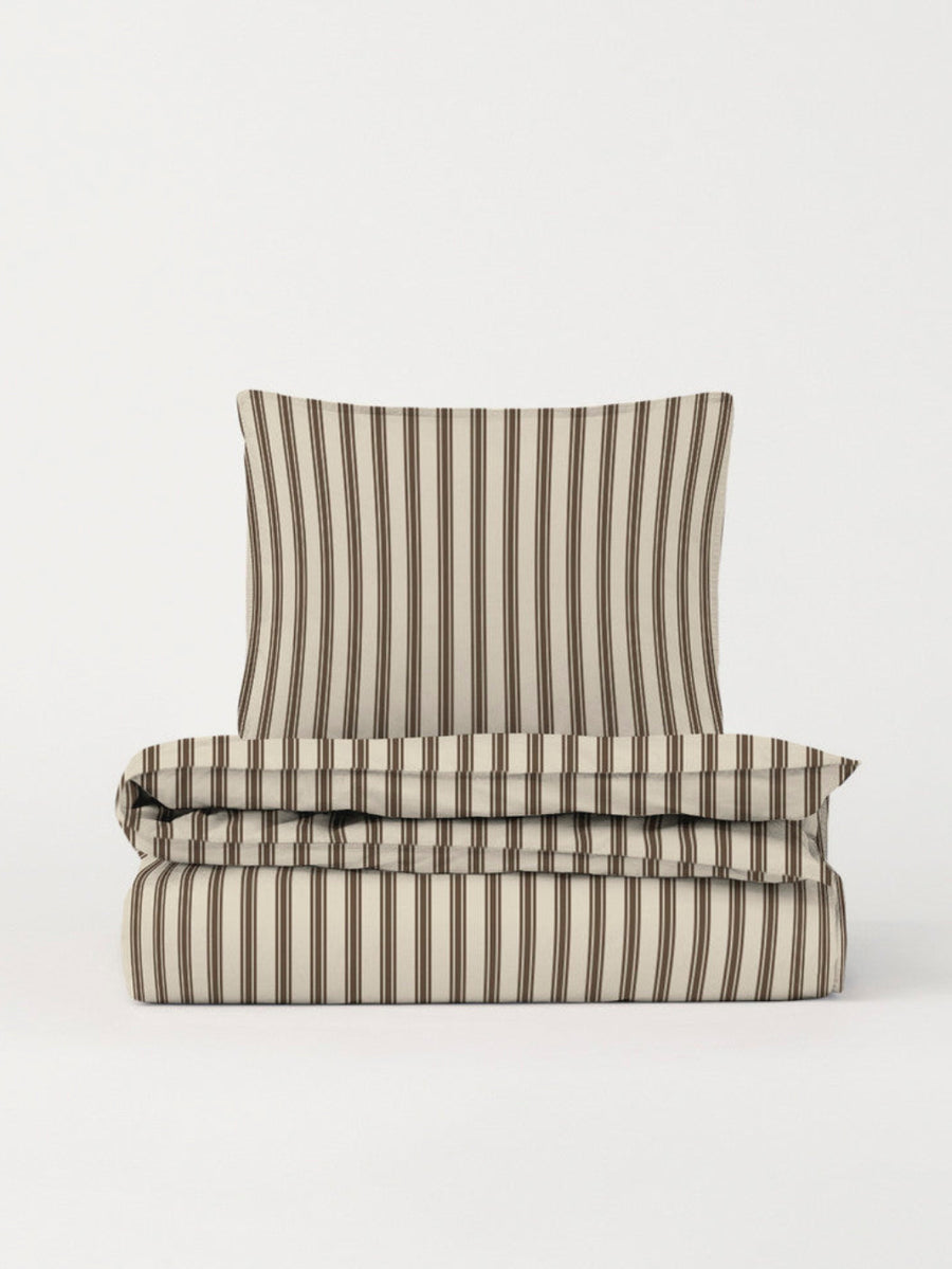 DAWN Percale Dynebetræk Duvet Cover Ivory / Chocolate