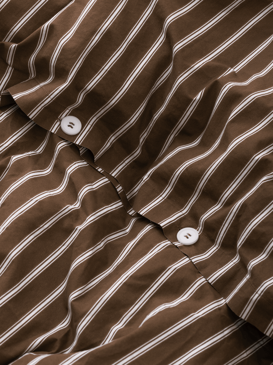 DAWN Percale Dynebetræk Duvet Cover Chocolate Stripes