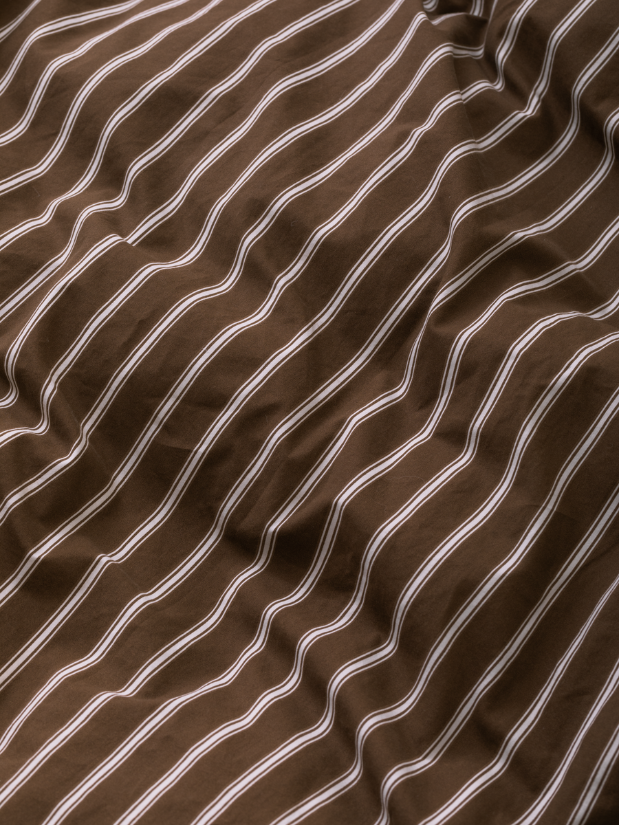 DAWN Percale Dynebetræk Duvet Cover Chocolate Stripes