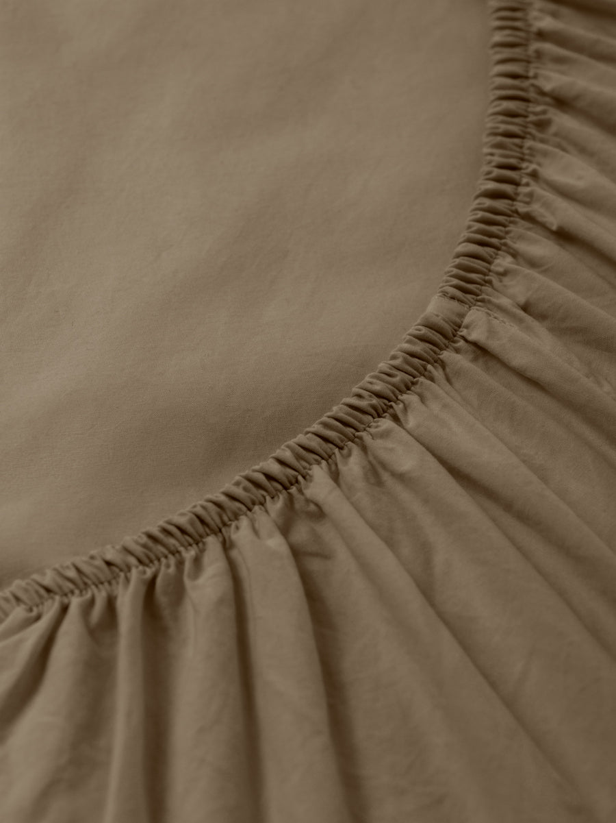 DAWN Percale Faconlagen (160x200x35) Bed Sheets Mocha Brown