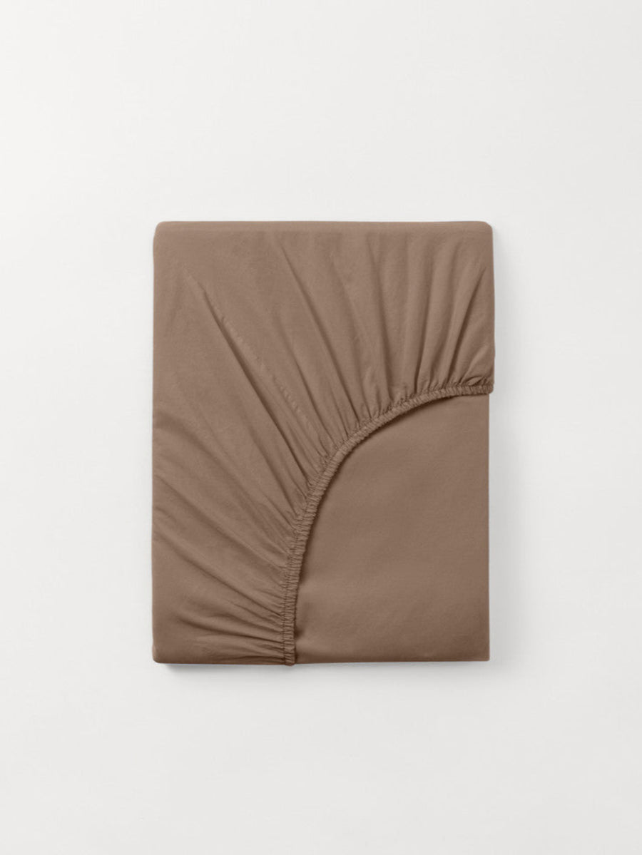 DAWN Percale Faconlagen (90x200x35) Bed Sheets Mocha Brown