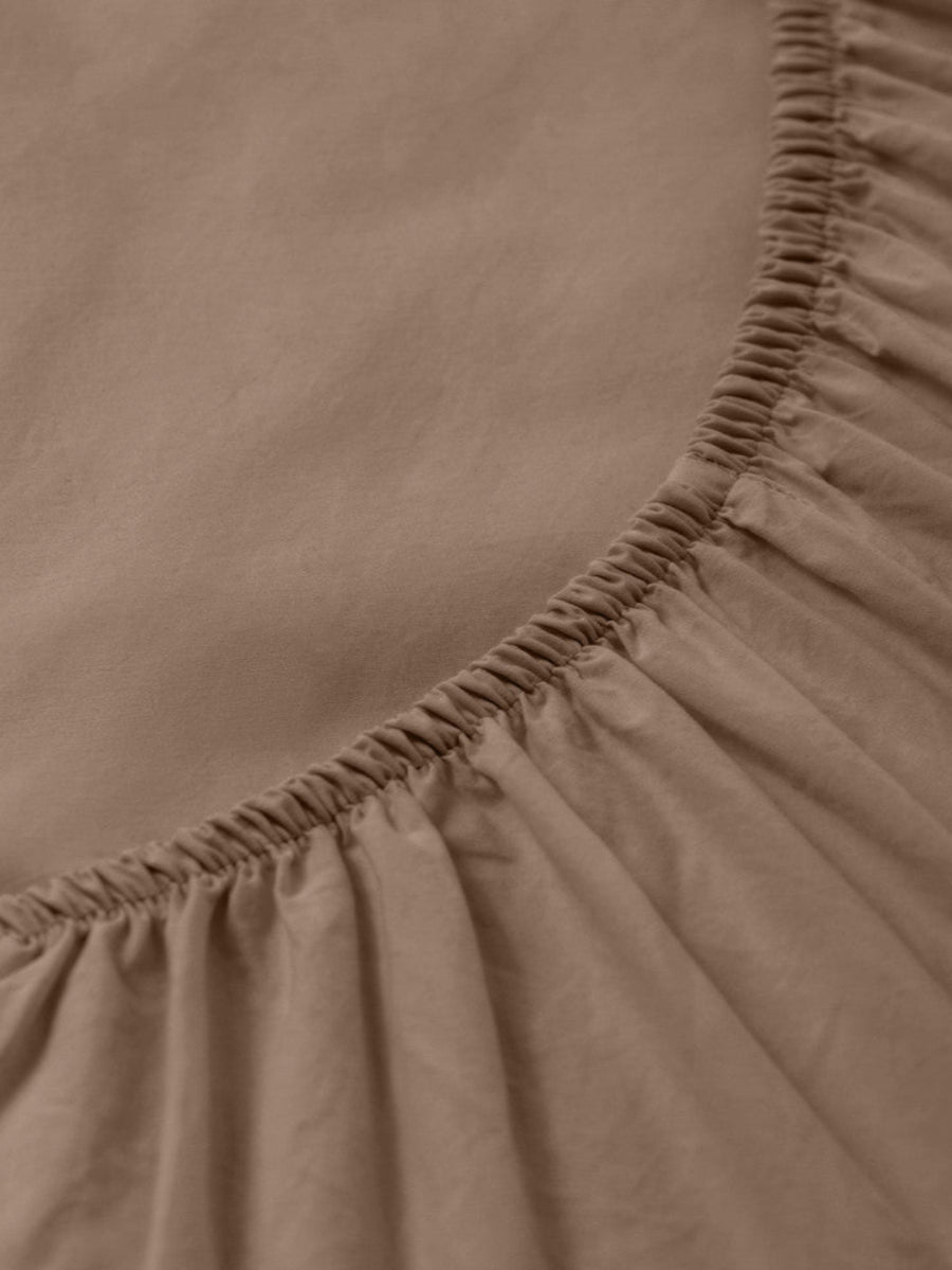 DAWN Percale Faconlagen (90x200x35) Bed Sheets Mocha Brown