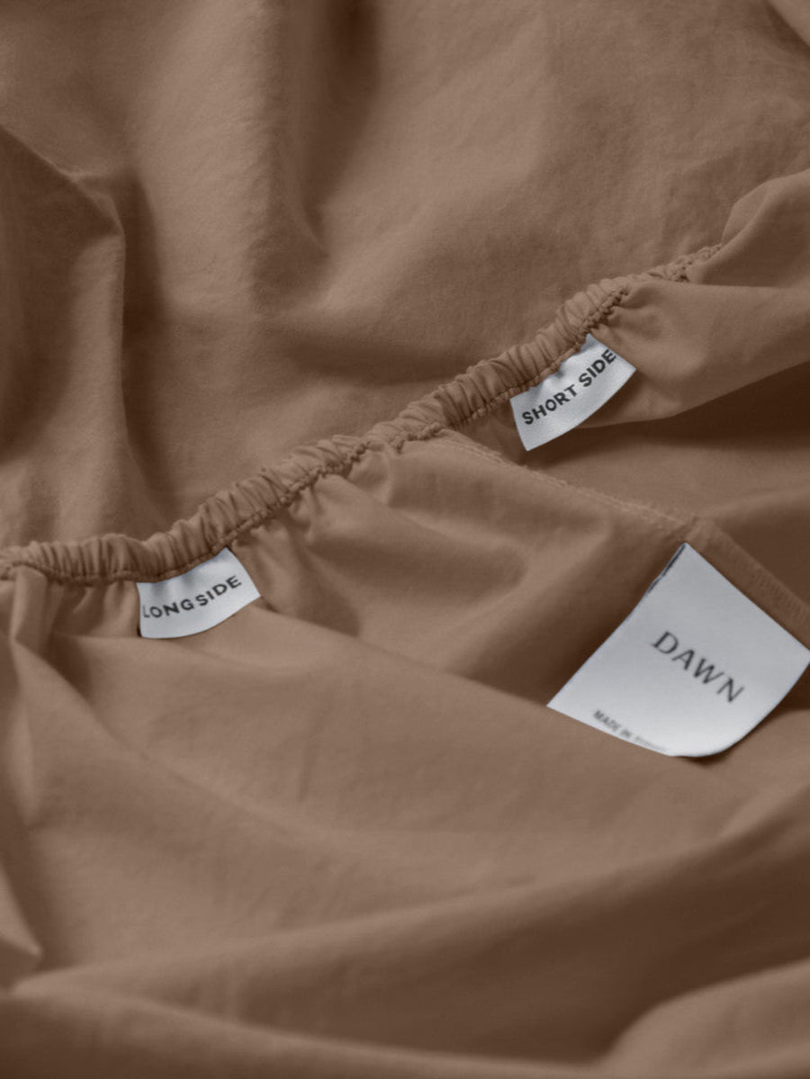 DAWN Percale Faconlagen (90x200x35) Bed Sheets Mocha Brown