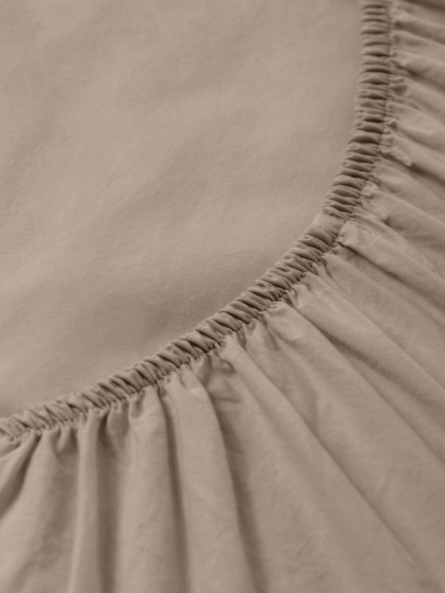 DAWN Percale Faconlagen (90x200x35) Bed Sheets Stone