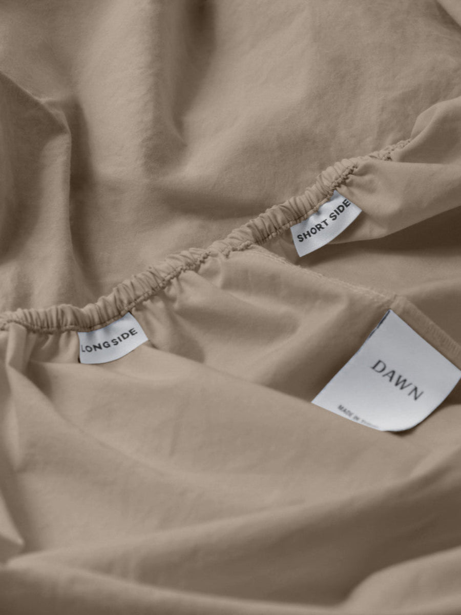 DAWN Percale Faconlagen (90x200x35) Bed Sheets Stone