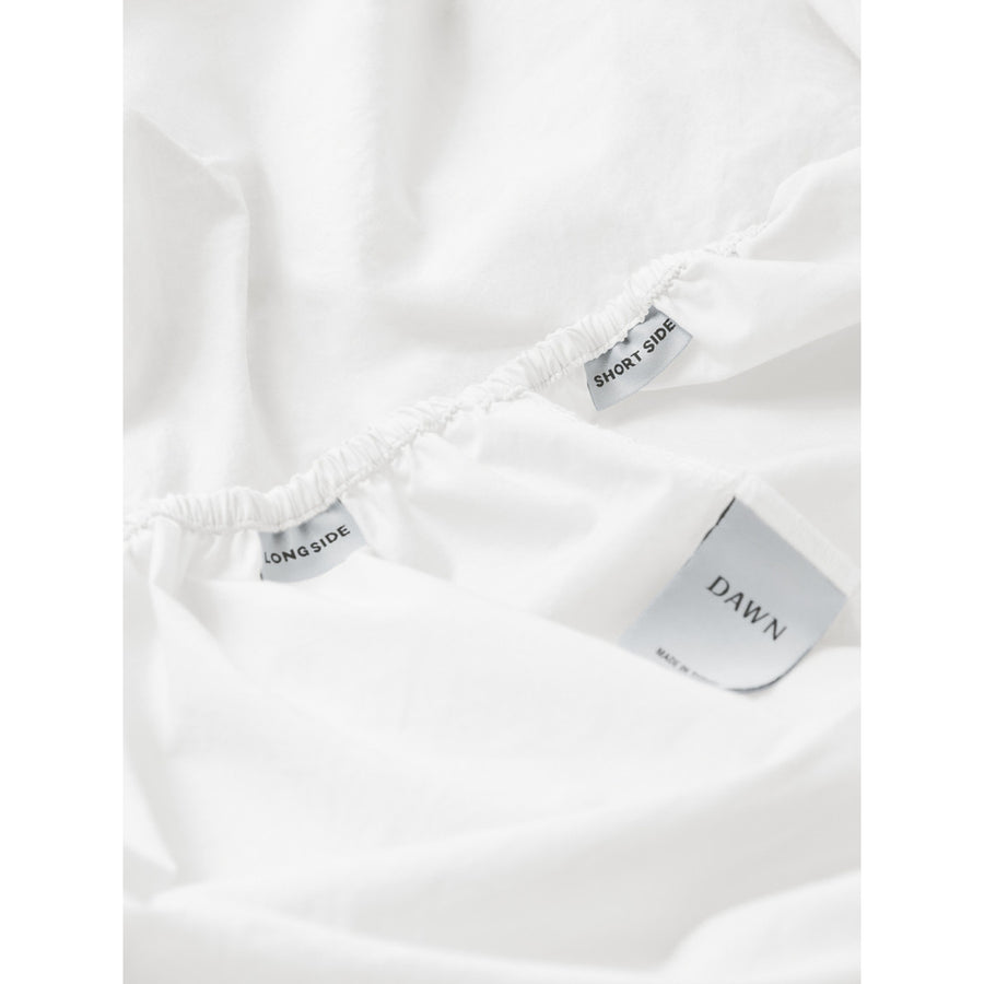 DAWN Percale Fitted Sheet (180x200x35) Bed Sheets Bright White