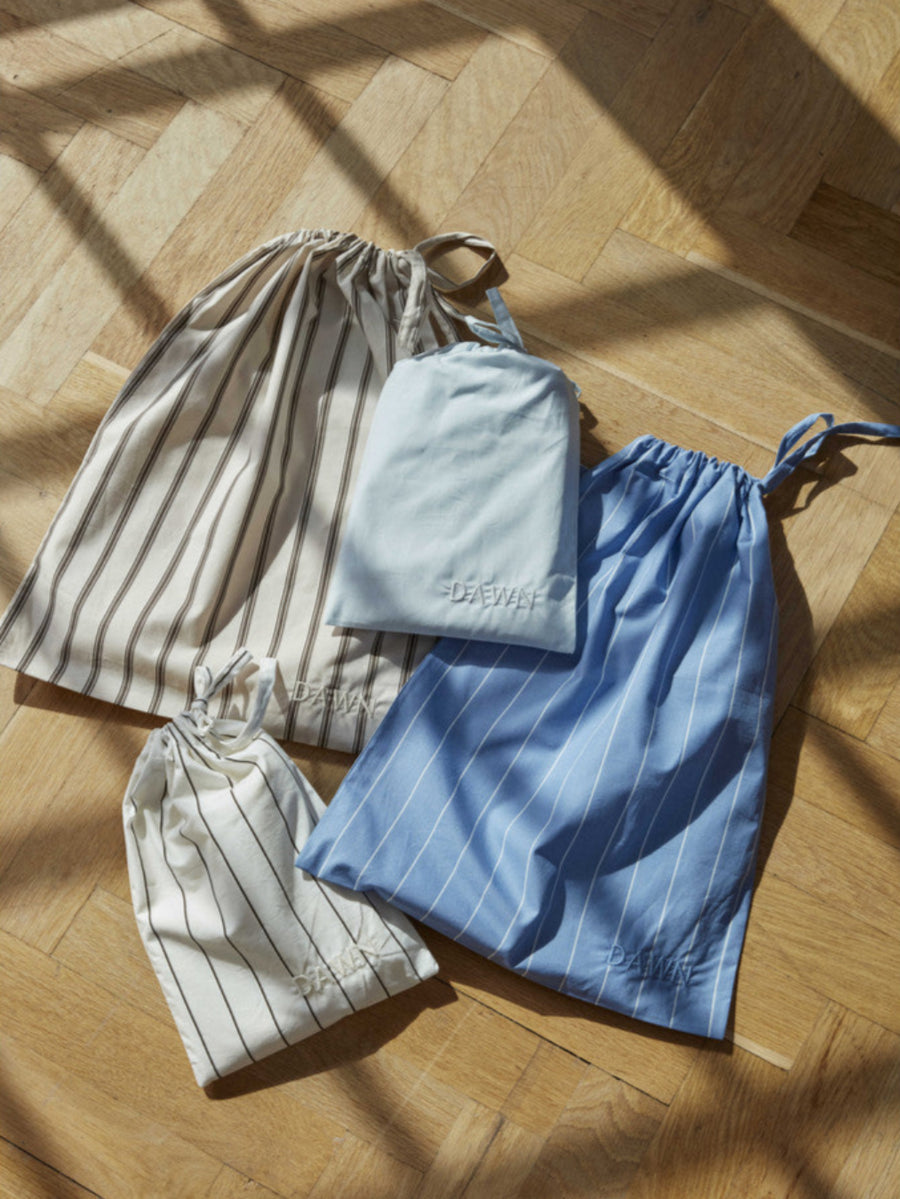 DAWN Percale Pillow Case Pinstripe (60x63) Pillowcase Off White / Chocolate