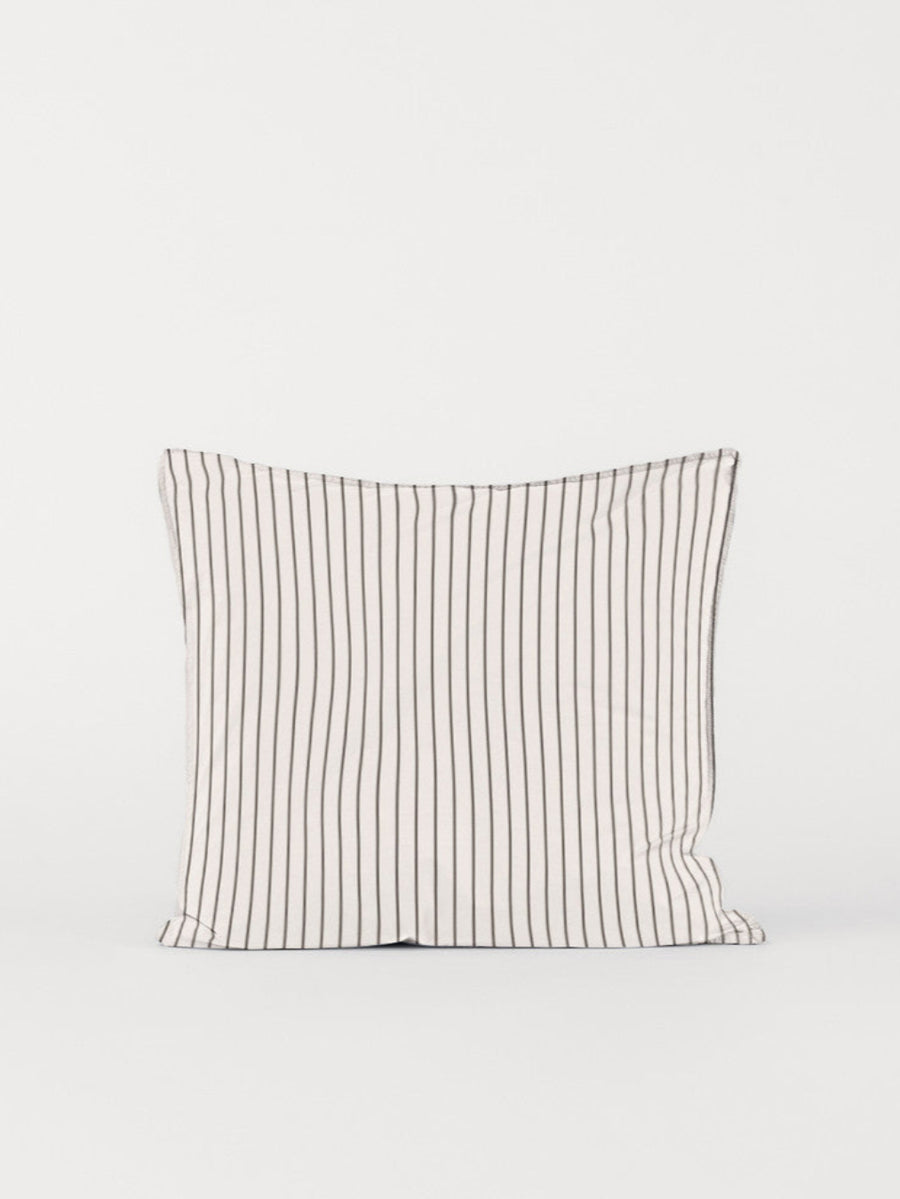 DAWN Percale Pillow Case Pinstripe (60x63) Pillowcase Off White / Chocolate