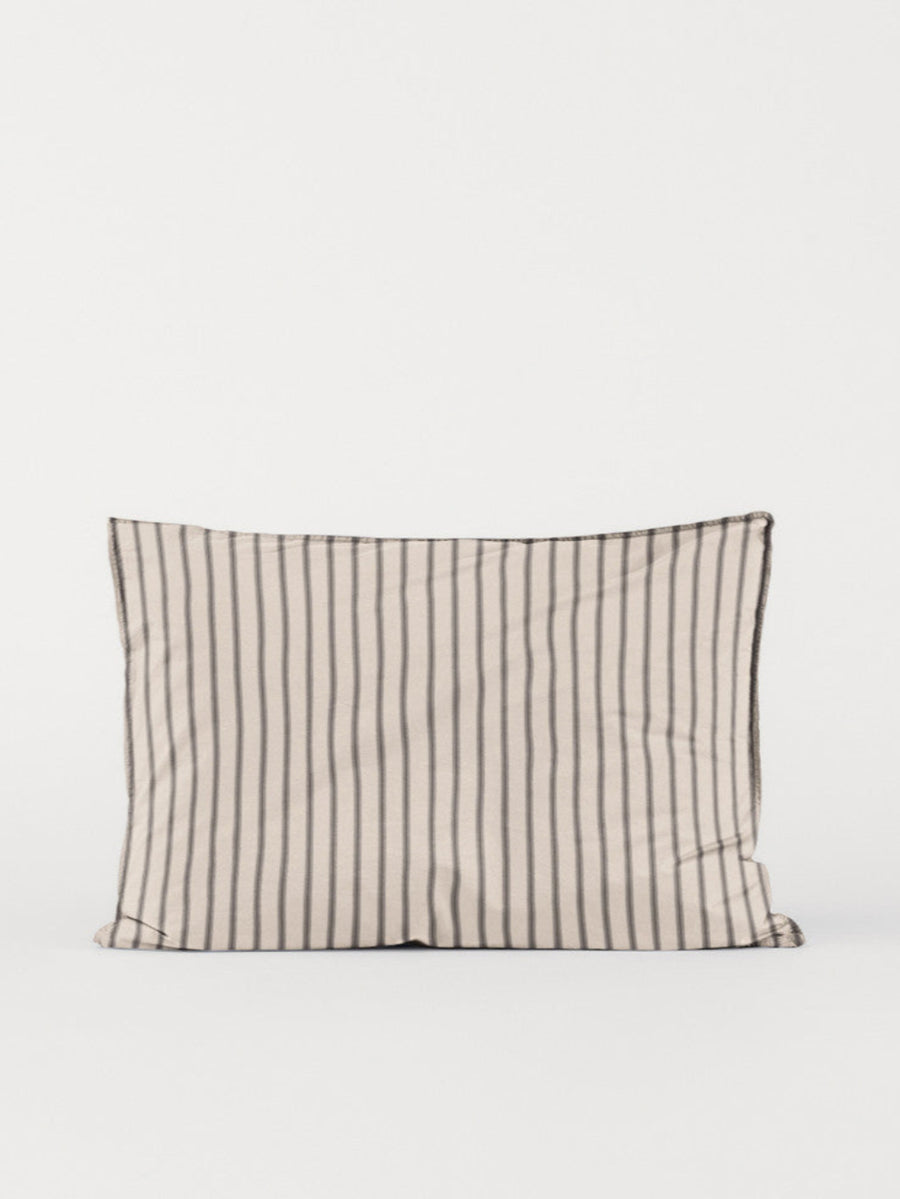 DAWN Percale Pillowcase Stripe (50x70) Pillowcase Ivory / Chocolate