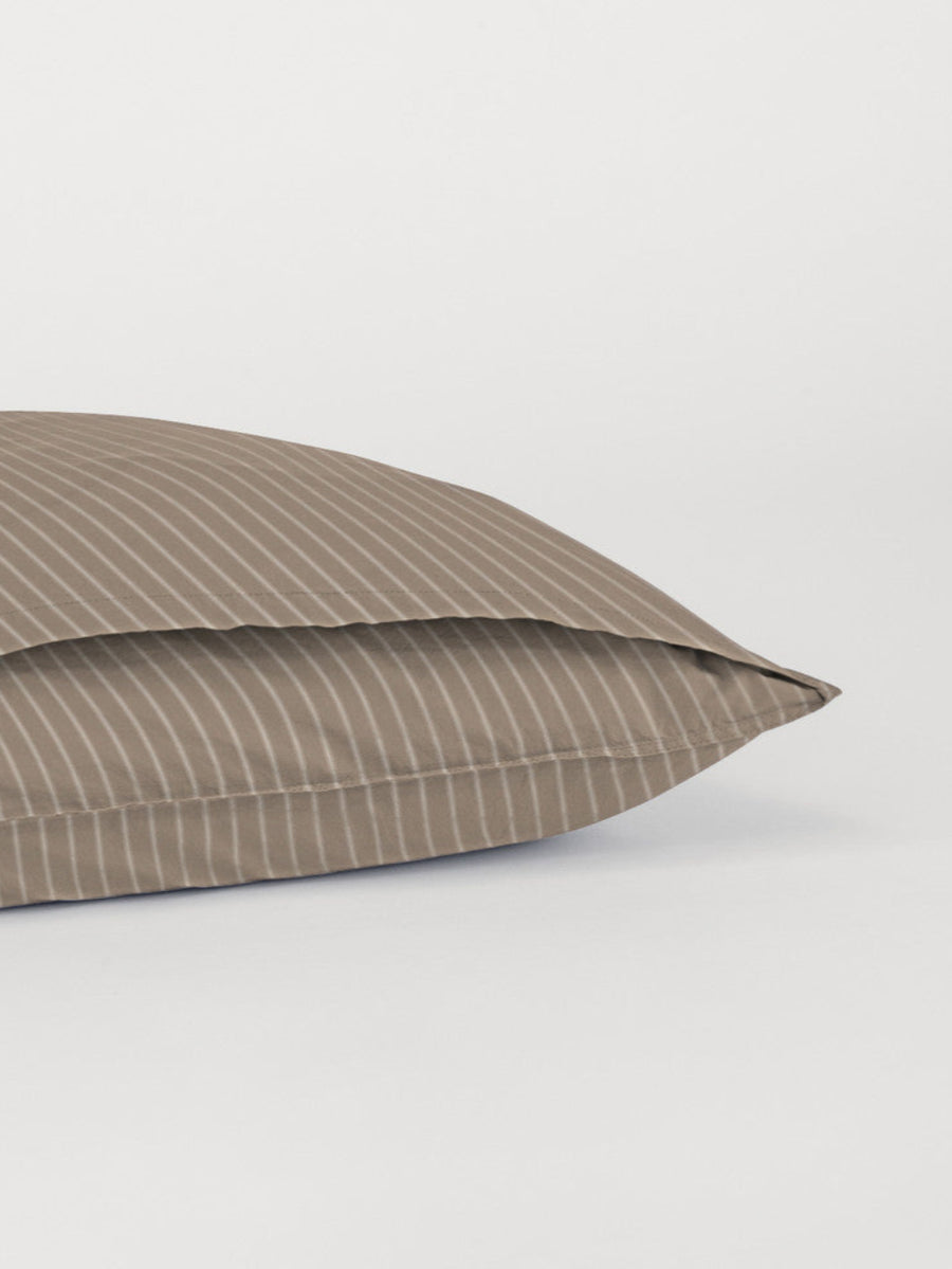 DAWN Percale Pillowcase Stripe (60x63) Pillowcase Stone / Pearl Grey