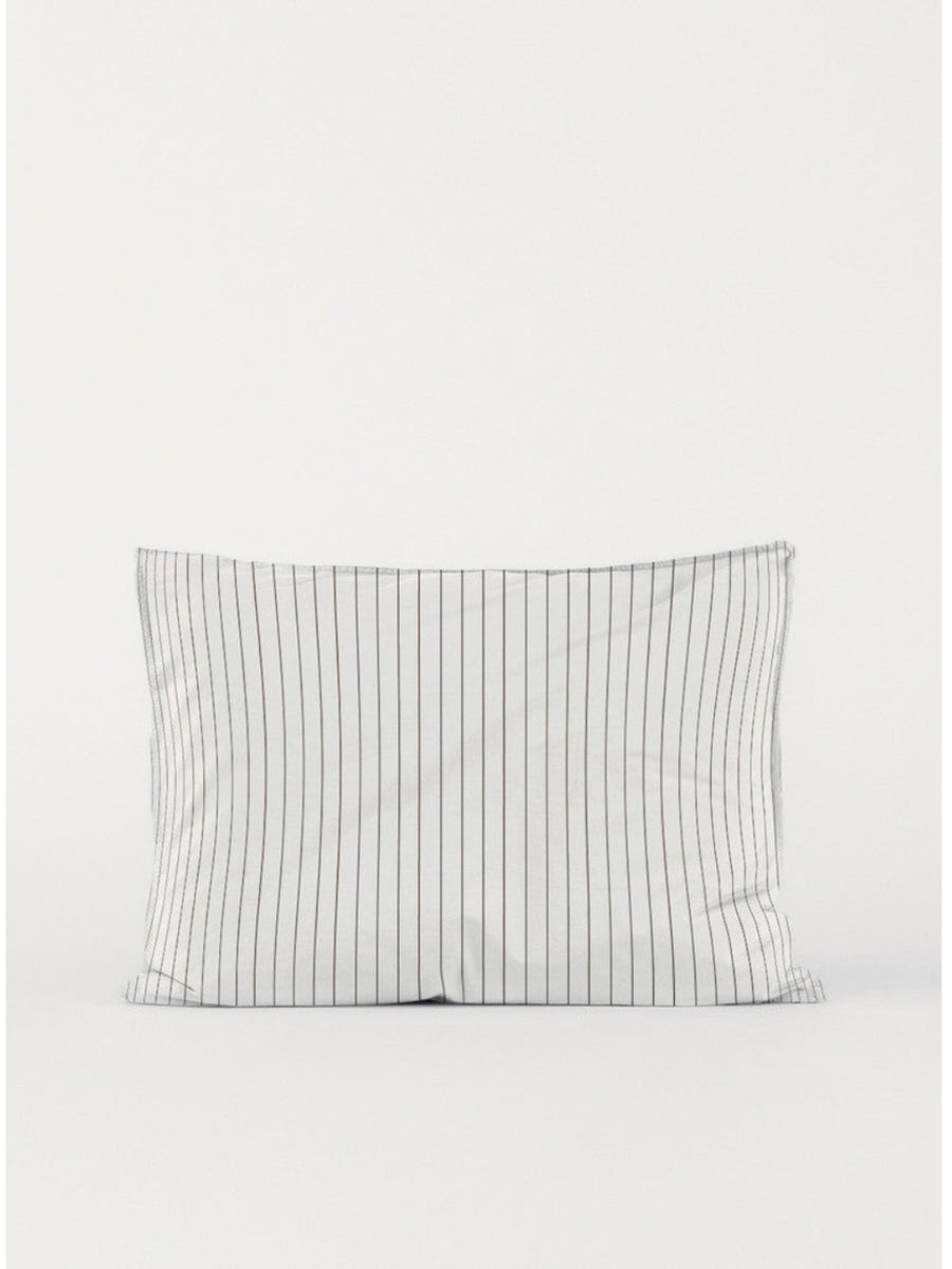 DAWN Percale Pudebetræk (50x70) Pillowcase Off White / Chocolate