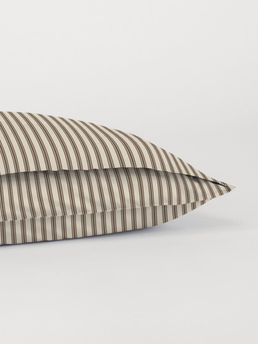 DAWN Percale Pudebetræk (50x70) Pillowcase Ivory / Chocolate