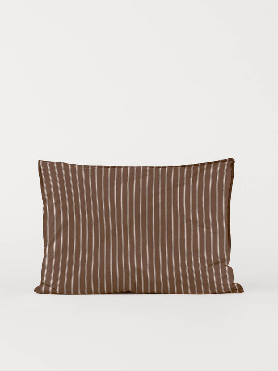 DAWN Percale Pudebetræk (50x70) Pillowcase Chocolate Stripes