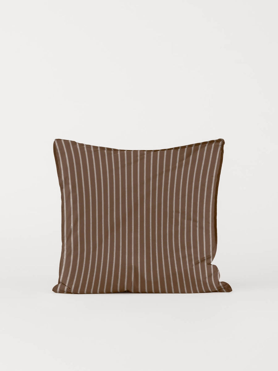 DAWN Percale Pudebetræk (60x63) Pillowcase Chocolate Stripes